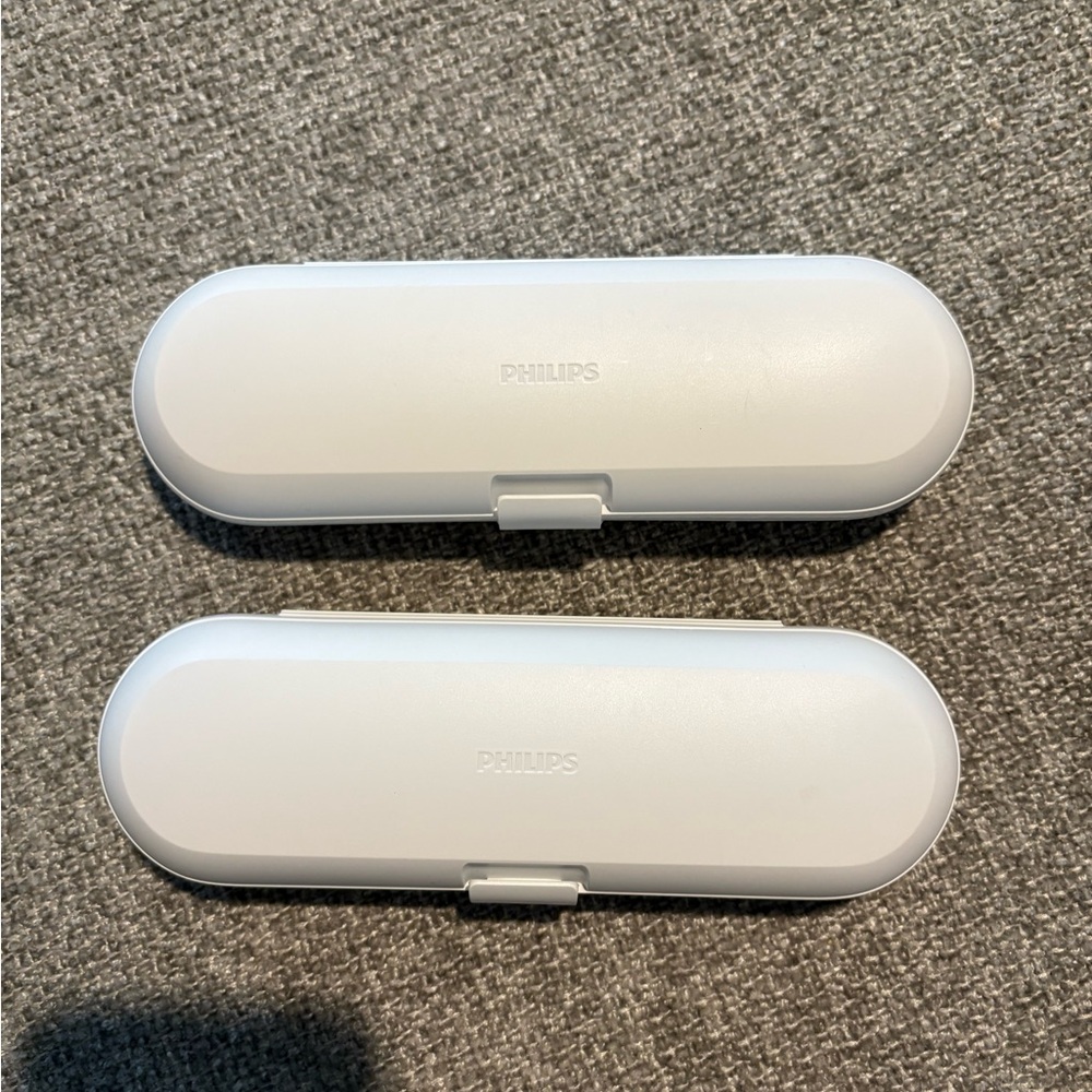 Philips White Travel Toothbrush Cases - Pair